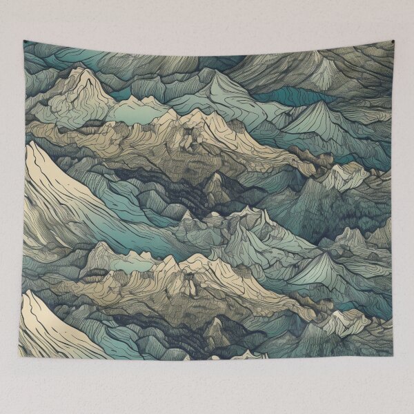 Item preview, Blue Polygon Mountain Range | Hike Camper Art designed and sold by JFFStore.