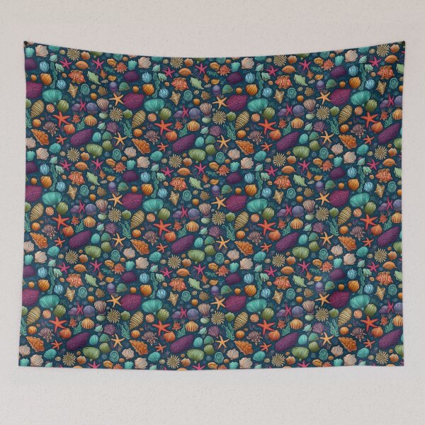 Item preview, Shell And Starfish Pattern designed and sold by HVIUXLEE.