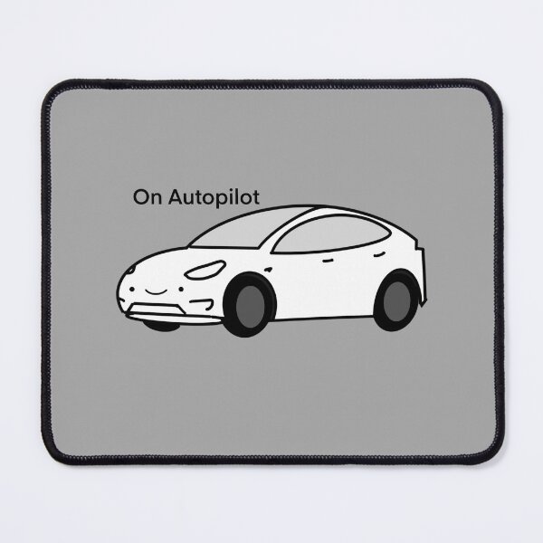 Item preview, White Tesla on autopilot adorable designed and sold by CherubDumpling.