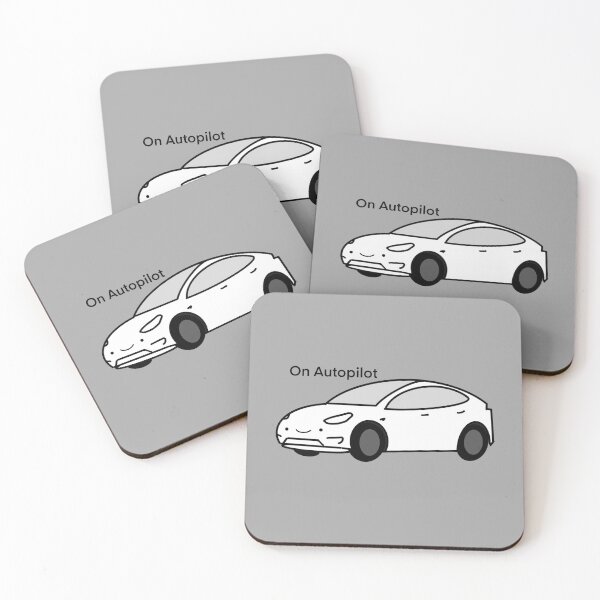 Item preview, White Tesla on autopilot adorable designed and sold by CherubDumpling.