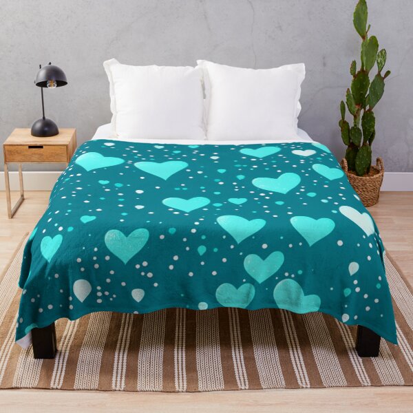 Item preview, Turquoise/petrol/blue cute hearts pattern. Whimsical pattern. designed and sold by DO-artbyDeliaO.