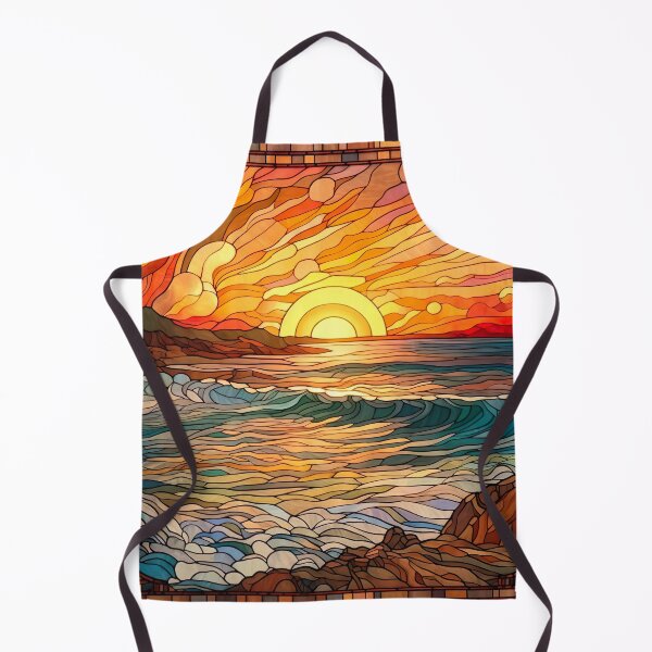 Item preview, Stained Glass Beach Scene and Sunset designed and sold by Matt's Artificial Nature.