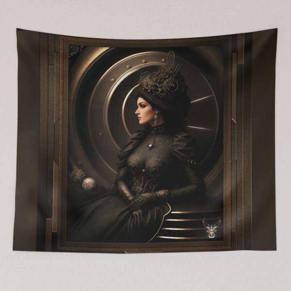 Item preview, Lady Hycina In The Light Of A Yellow Moon A Glamorous AI Concept Art by Portrait Xzendor7 designed and sold by Xzendor7 Digital Art Creations.