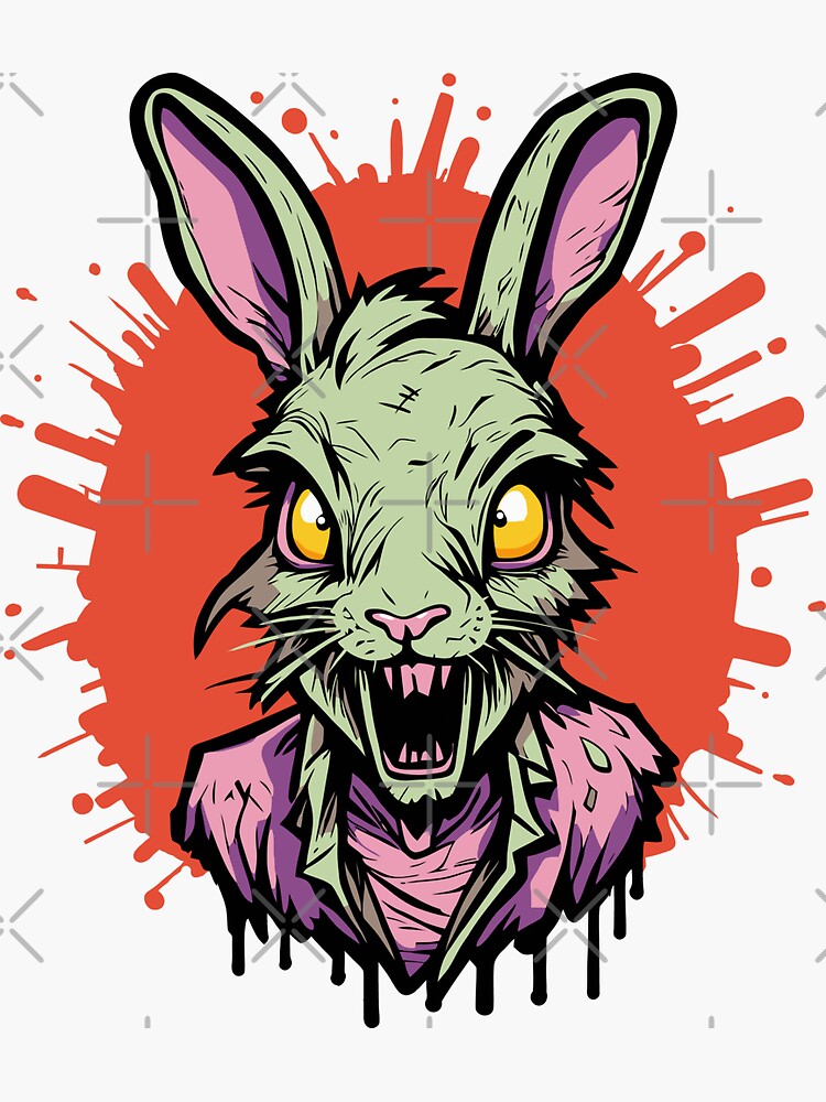 Rage Rabbit Sticker for Sale by pixelsavant