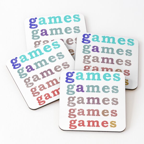 Item preview, GAMES word 5x, colorful, used look, vintage colors designed and sold by Time4Space.