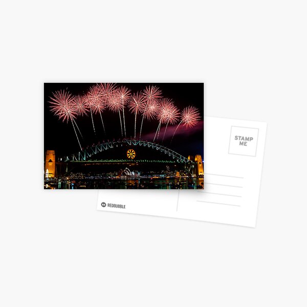 NYE 2008: Midnight Fireworks at McMahons Point Postcard