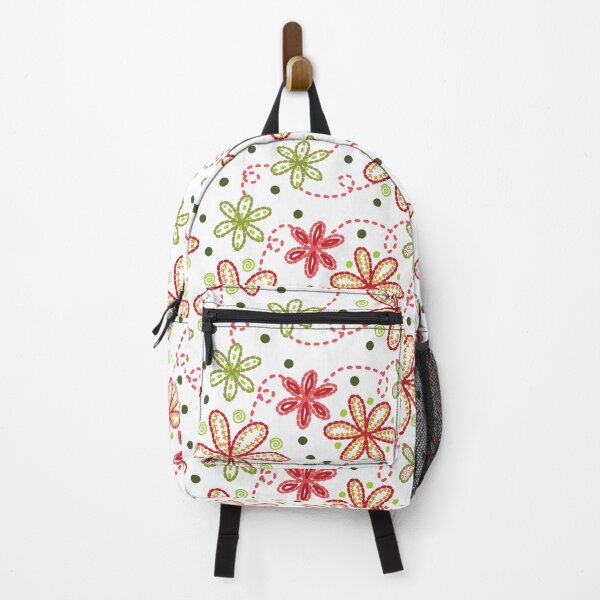 Item preview, Faux Embroidery Floral in Greens, Reds, Pinks and Gold designed and sold by Aureusglow.