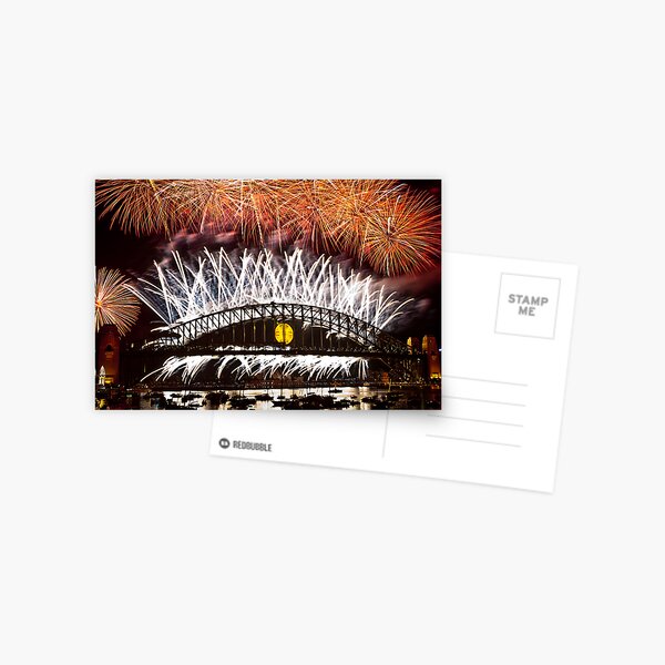 NYE 2008: Midnight Fireworks at McMahons Point Postcard
