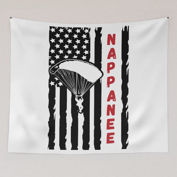 Item preview, Skydiving in Nappanee, Indiana IN - Vintage Paragliding Parachuting Logo designed and sold by Vintage-TM.