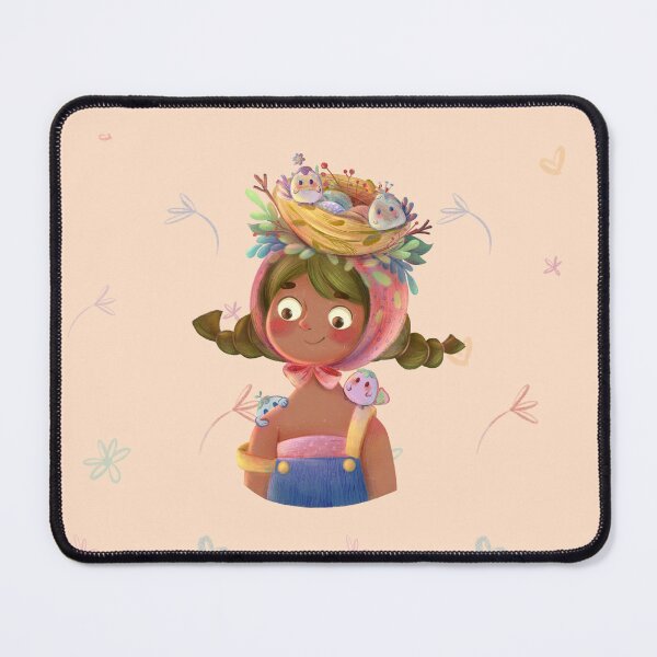 Item preview, Cute Nest Little Girl with Magical Birds and Easter Colorful Eggs designed and sold by SpringNguyen.
