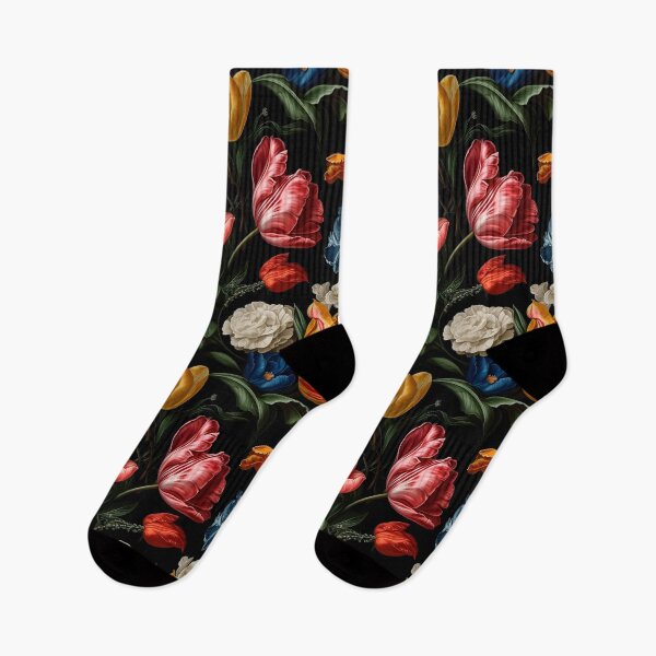 Item preview, Tulips & Irises Vintage Spring Flowers Floral Pattern designed and sold by SecretDicer.