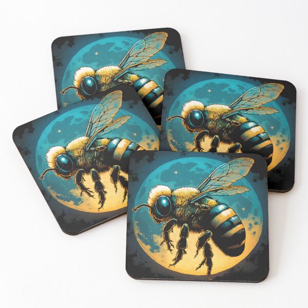 Item preview, Enchanting Night Journey: A Cool Bee in Search of Nectar designed and sold by MLArtifex.