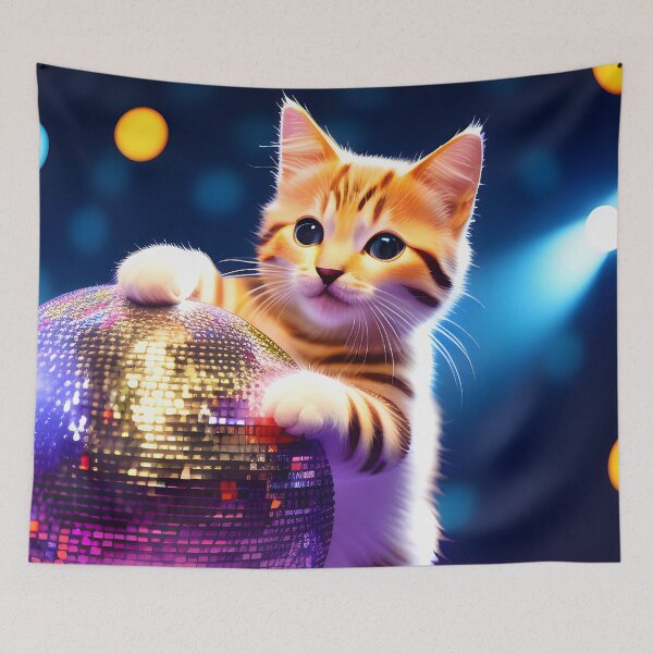 Item preview, Disco Dancing cat - Modern digital art designed and sold by Ai-michiart.
