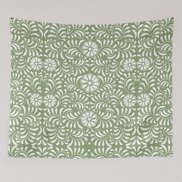 Item preview, Green colonial flowers, talavera flowers designed and sold by Terevela.