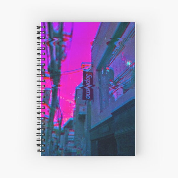 Vaporwave Aesthetic Spiral Notebooks Redbubble - vaporwave town roblox