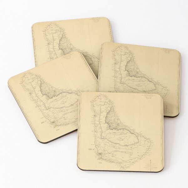 Item preview, Vintage Barbados Map (1856) Old Bajan Island Atlas designed and sold by BravuraMedia.