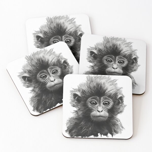 Item preview, Black and White Baby Monkey designed and sold by SADStyleDesigns.