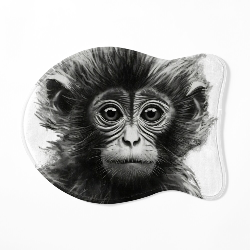 Baby Gorilla Riding Mother's Back Vintage Black and White Look Throw Pillow  by TheWindBeneathMyTutu