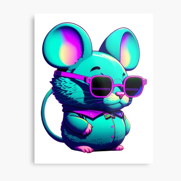 PNG or JPG Files for Printing Mouse With the Cap and Glasses 