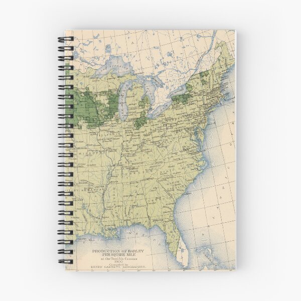 Item preview, Vintage US Barley Farming Map (1903) designed and sold by BravuraMedia.