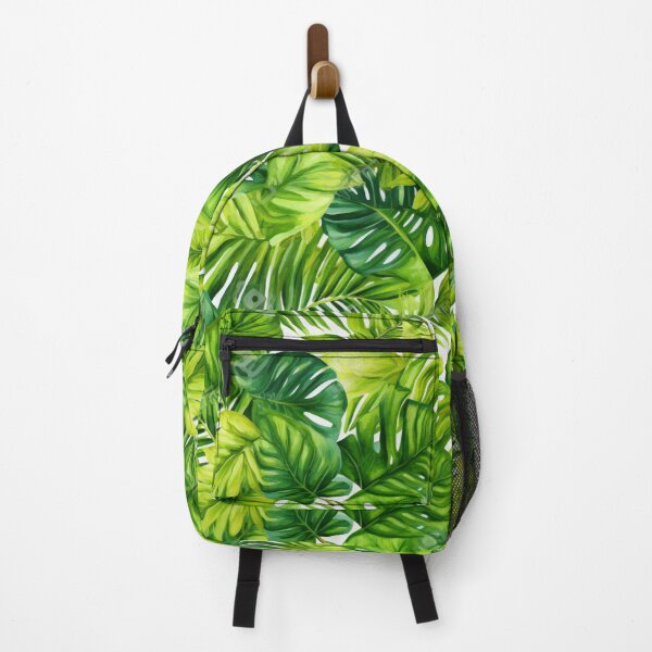 Item preview, Seamples patern of painting of vibrant tropical green leaves designed and sold by SeamlessGuru.