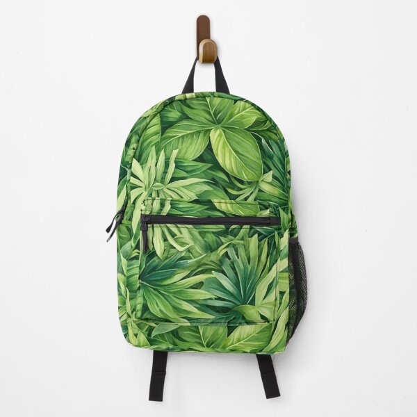 Item preview, Seamples patern of painting of vibrant tropical green leaves designed and sold by SeamlessGuru.