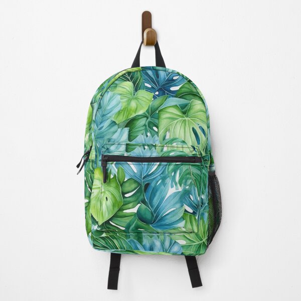 Item preview, Seamples patern of painting of vibrant tropical green leaves designed and sold by SeamlessGuru.