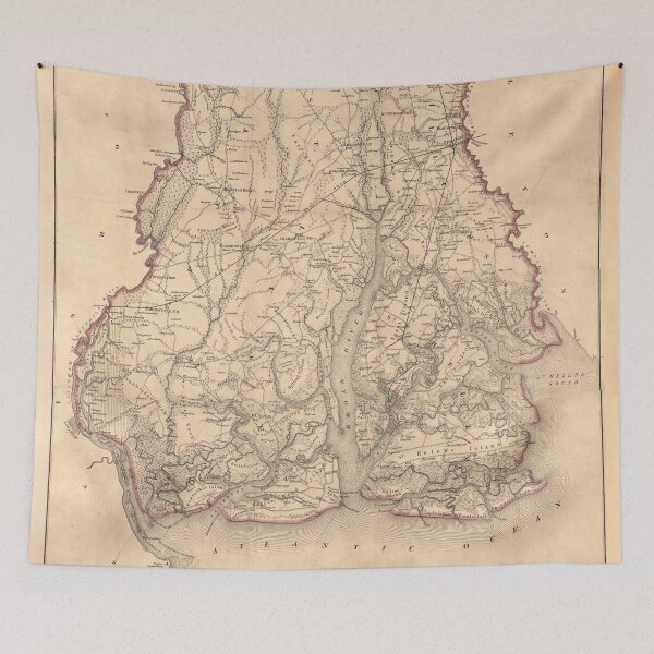 Item preview, Vintage Beaufort County SC Map (1873) Southern South Carolina Regional Atlas designed and sold by BravuraMedia.