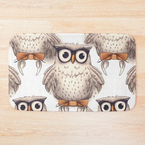 Item preview, Wide-eyed Owl wearing glasses pattern designed and sold by ZolwPodroznik.