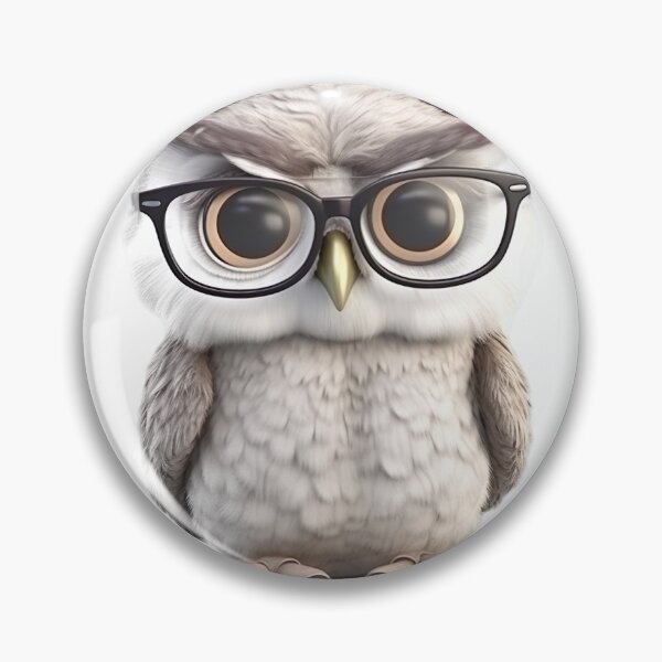 Item preview,  Wide-eyed Owl wearing glasses designed and sold by ZolwPodroznik.
