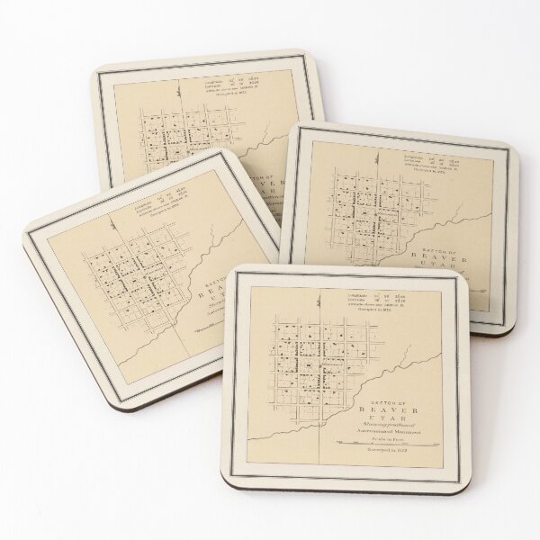 Item preview, Old Beaver UT Map (1877)  designed and sold by BravuraMedia.