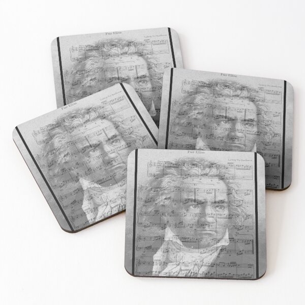 Item preview, Ludwig van Beethoven Portrait & Fur Elise Song Notation (1924) designed and sold by BravuraMedia.