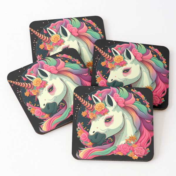 Artikelvorschau, Whimsical Charm: A Cool and Colorful Fantasy Comic-Style Unicorn Emblem entworfen und verkauft von MLArtifex.