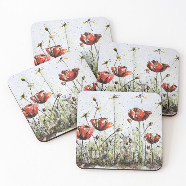 Item preview, Red Poppies in Watercolor designed and sold by JANIS HALL.
