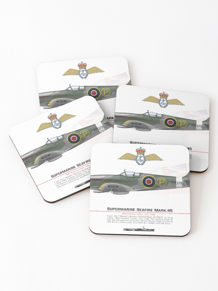 Thumbnail 1 of 5, Coasters (Set of 4), Seafire Mark 45 Prototype designed and sold by TheCollectioner.