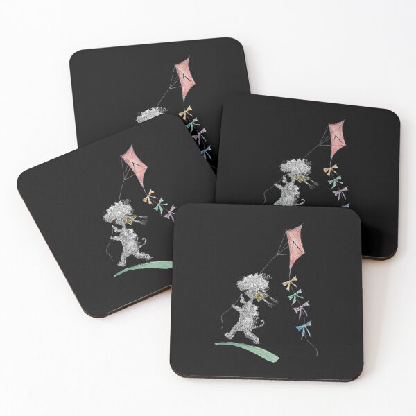 Item preview, Dog flying a kite, quirky, whimsical illustration designed and sold by The Quaint and Quirky.