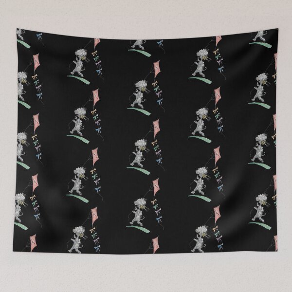 Item preview, Dog flying a kite, quirky, whimsical illustration designed and sold by The Quaint and Quirky.