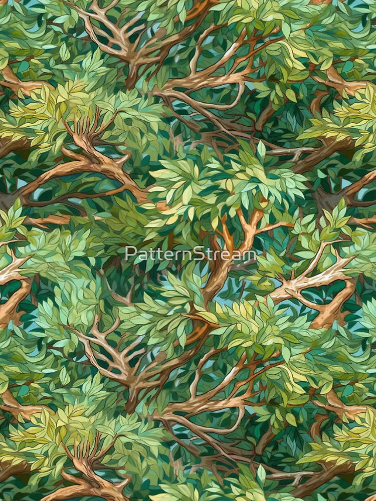 Thumbnail 4 of 4, iPhone Case, Tree Clutter - Unique Nature Pattern by Pattern Stream designed and sold by PatternStream.