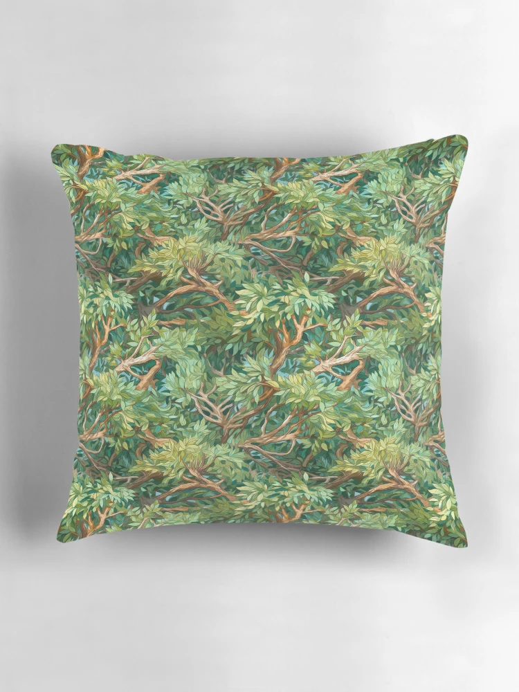 Thumbnail 3 of 4, Pillow, Tree Clutter - Unique Nature Pattern by Pattern Stream designed and sold by PatternStream.