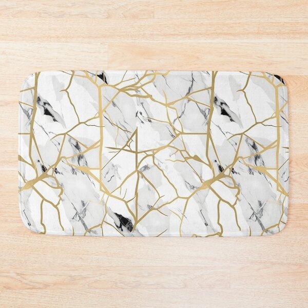 Item preview, White Gold Statuario Marble Texture Pattern designed and sold by Wonder Of Light.