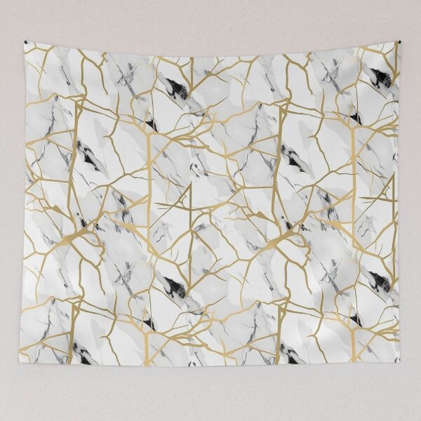 Item preview, White Gold Statuario Marble Texture Pattern designed and sold by Wonder Of Light.