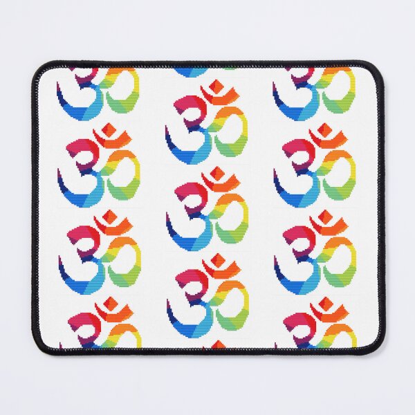 Item preview, Om Sign / Rainbow Aum Symbol / Colourful Pixel Art designed and sold by JadeMadeThis.