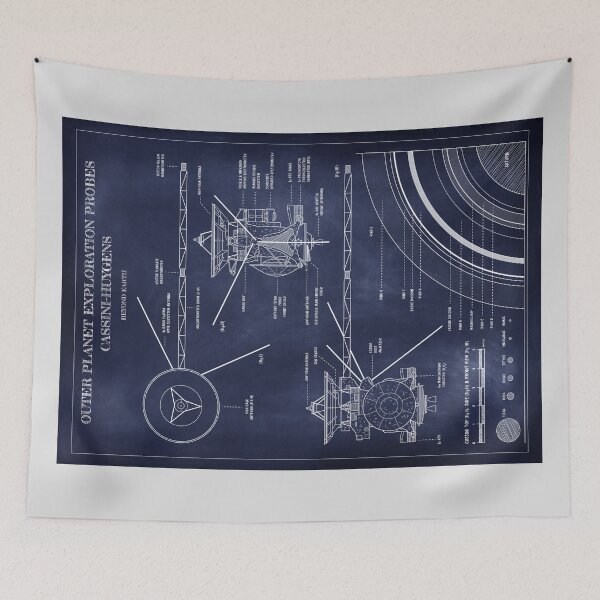 Item preview, Cassini-Huygens: Outer Planet Exploration Probes (Blue Chalkboard) designed and sold by BGALAXY.