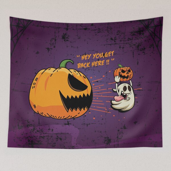 Item preview, Funny ghost steeling a halloween pumpkin  designed and sold by Donutlovers.