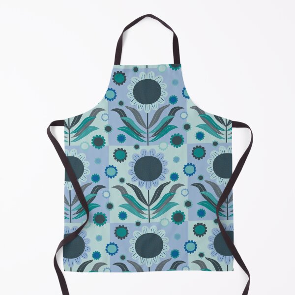 Item preview, Scandinavian Retro Flowers in Blue and Green designed and sold by Anne-Leue.