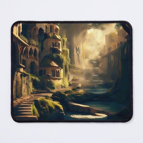 Item preview, The enchanted city at the waterfall designed and sold by CatandRocknRoll.