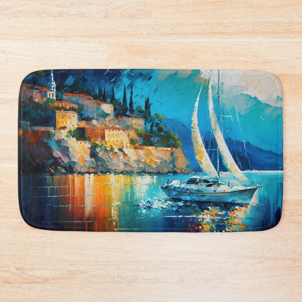 Item preview, A boat in front of an old city designed and sold by Cr-AI-tive.
