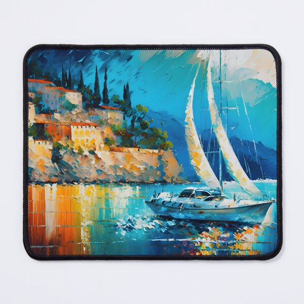 Item preview, A boat in front of an old city designed and sold by Cr-AI-tive.