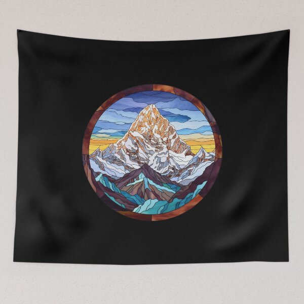 Artikelvorschau, Majestätischer Himalaya in Buntglas – Lebendige Bergpanorama-Kunst“ entworfen und verkauft von ElLocoMus.