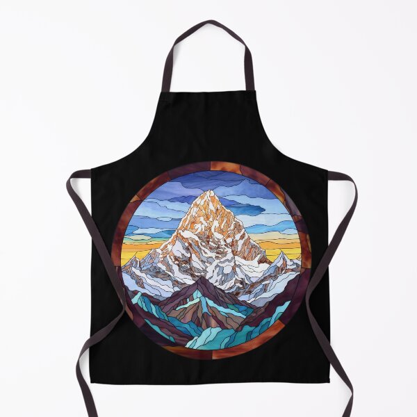 Item preview, Majestic Himalayas in Stained Glass - Vibrant Mountain Panorama Art" designed and sold by ElLocoMus.